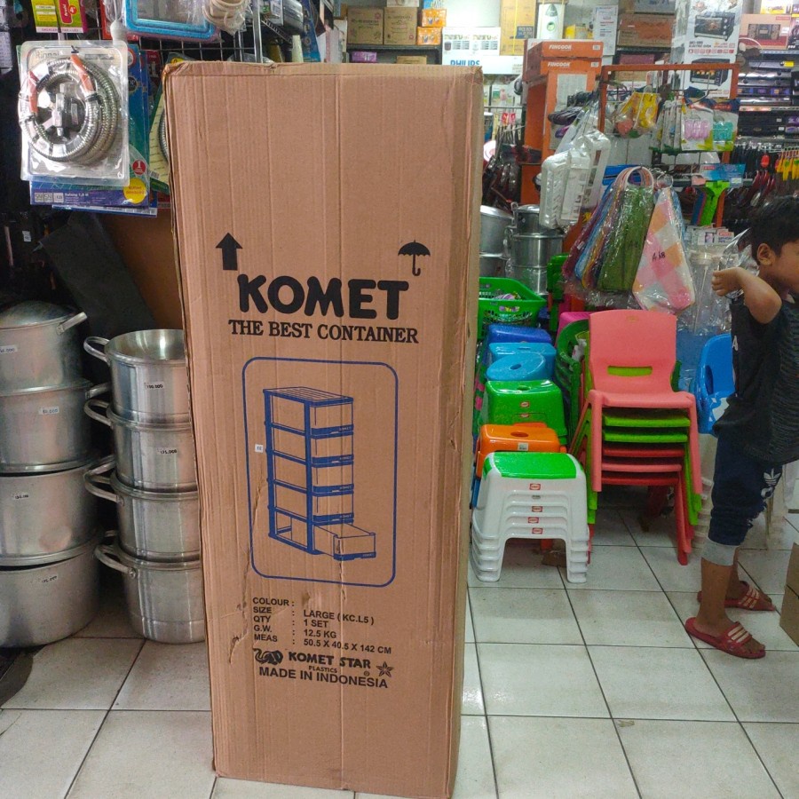 GOCAR KOMET L5 L 5 KABINET LACI LEMARI PAKAIAN PLASTIK CONTAINER TARIK