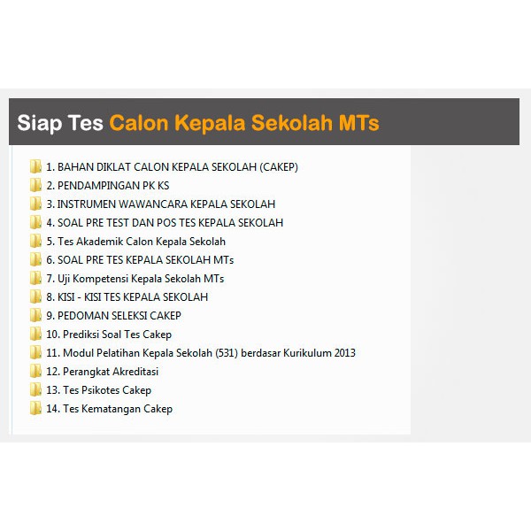 Soal Tes Calon Kepala Sekolah Mts Lengkap Shopee Indonesia