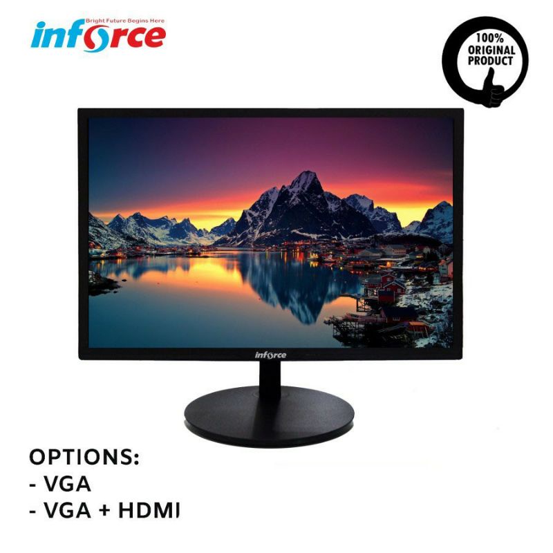 MONITOR LED INFORCE 1950NH, MONITOR LED 19 INCI INFORCE , LED MONITOR INFORCE 1950 NH SUPER SLIM PORT VGA + HDMI