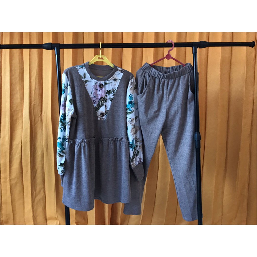 PIYAMA / PAJAMA / ONE SET MOTIF BUNGA