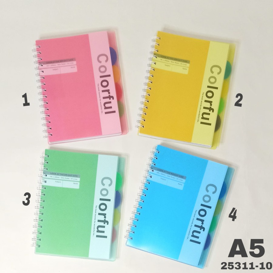 

SJS Notebook Spiral A5 90Lbr+Pembatas/Buku Spiral/Notepad/Diary/Ring