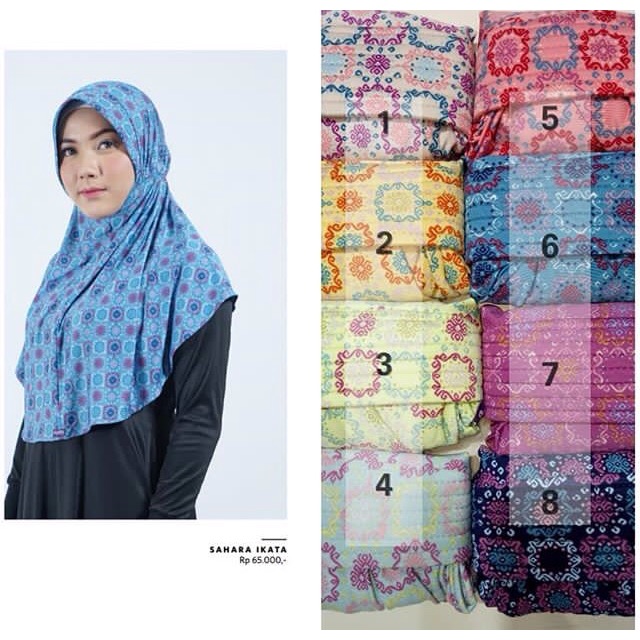Bergo/Jilbab Serut Motif Elzatta Hijab Sahara Ikata