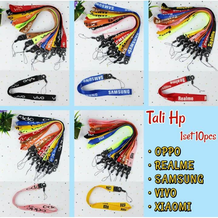 TALI GANTUNGAN HP LEHER GANTUNGAN KUNCI / KARTU OPPO REALME SAMSUNG VIVO XIAOMI BRANDED