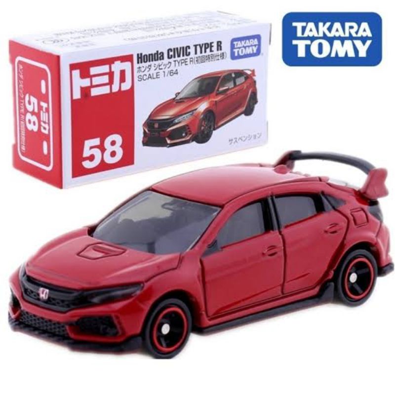 TOMICA HONDA CIVIC TYPE R RED MERAH #58 TAKARA TOMY DIECAST MOBIL HATCHBACK CITY CAR DIECASTER COLLE