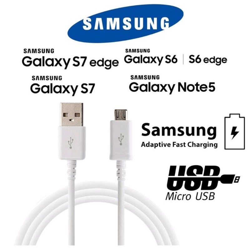 Kabel Data Samsung Galaxy S6 S7 / Note 4 5 Micro Usb Android V8 Fast Charging Original Kabel Tulang