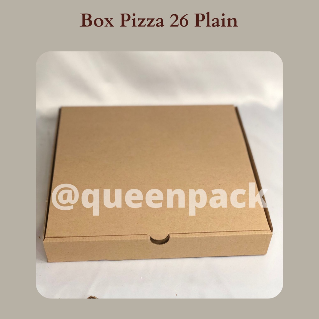 

KARDUS/BOX PIZZA PLAIN (TANPA JENDELA) UK 26 X 26 X 4 BOX PIZZA/BOX ROTI/KOTAK KEMASAN JENDELA/KOTAK JAJAN