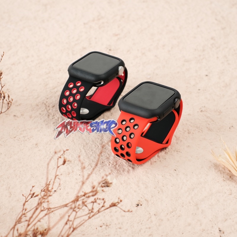 Strap Apple Watch Sportband Nike Sport Rubber Plus Case Bumper iWatch Series Ultra 10 9 8 7 6 5 4 3 