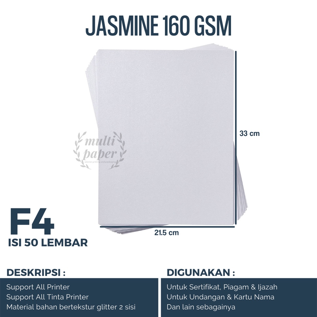 

Kertas Fancy Paper isi 50 lembar / Kertas Jasmine F4 / Kertas Bunga