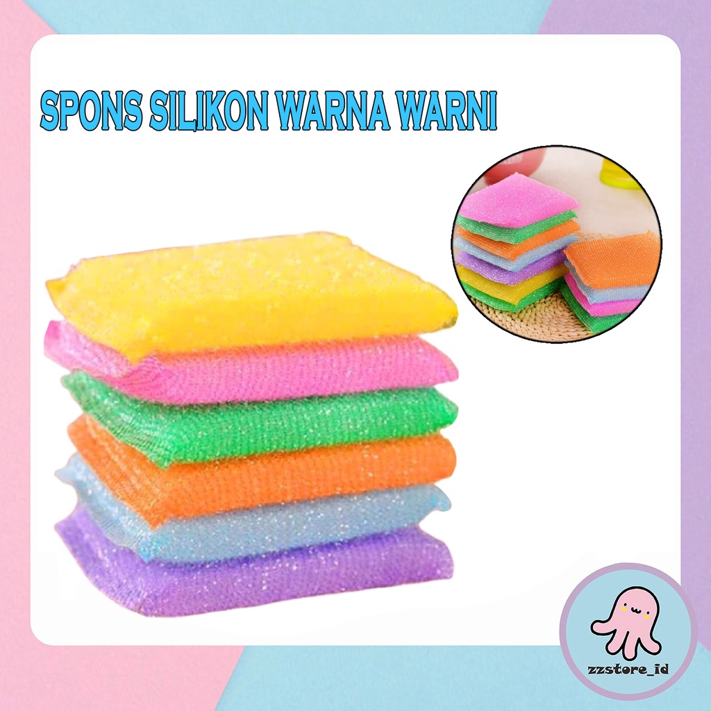 Spons Bantal Cuci Piring / Spons Busa Cuci Piring Warna Warni