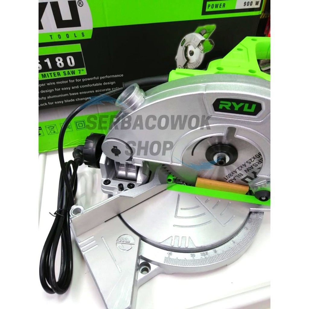 Miter Saw 7 Inch Inci RYU RMS180 Mitre Saw Potong Besi Aluminium Kayu Termurah Berkualitas