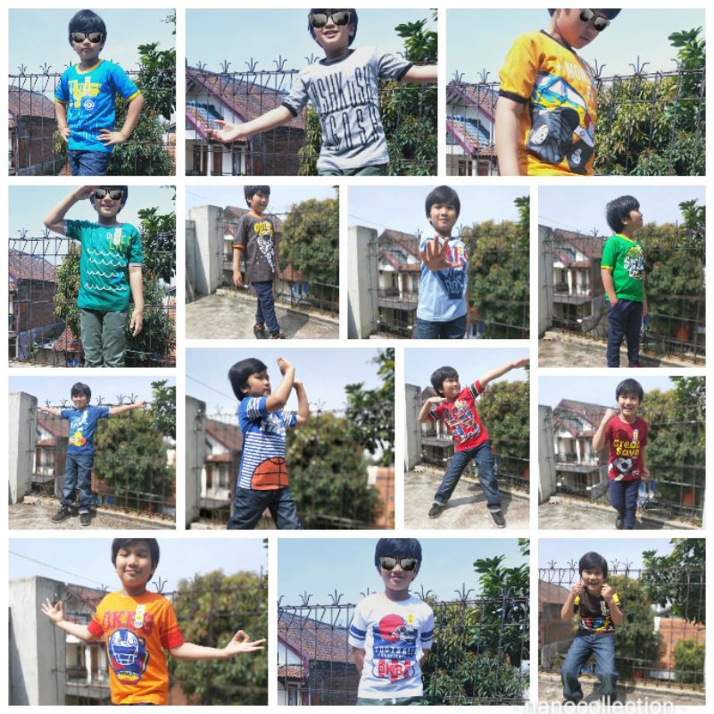 Size 6-14 Tahun Oshkosh Kaos Atasan Anak laki laki