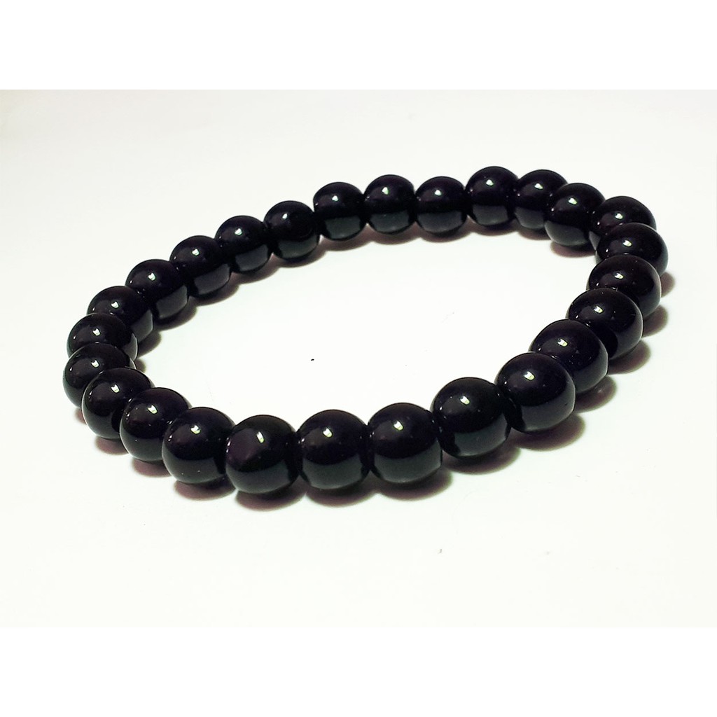 VeE Gelang Batu Giok Hitam Bola Dim 8mm Gelang Pria VeE Gelang Batu Giok Hitam Bola Dim 8mm Gelang Pria