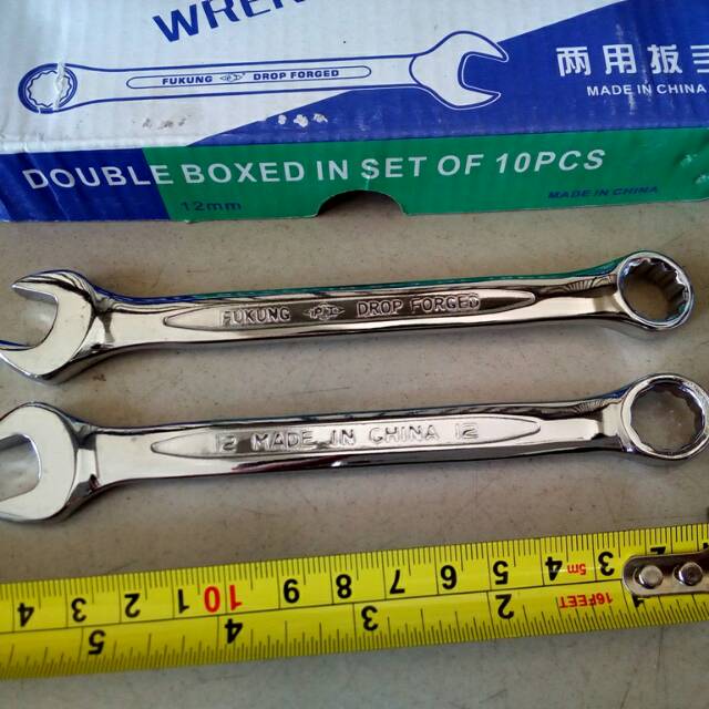 Kunci Ring Pas 12MM//Combination Wrench Spanner Spana/kunci ring pas kombinasi BERKUALITAS/KUNCI TUKANG PERTUKANGAN