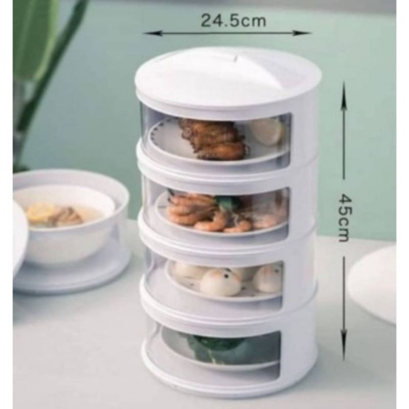 TUDUNG SAJI / FOOD STORAGE 4 SUSUN WARNA PUTIH  DAN WARNA