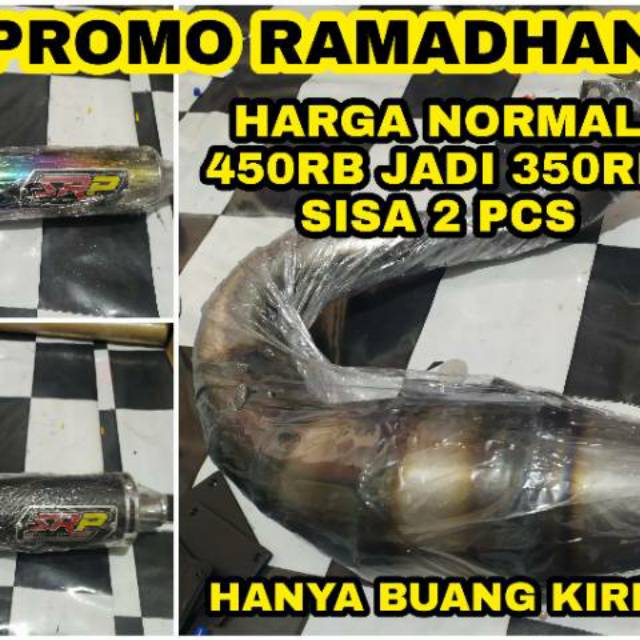 Knalpot vespa racing srp buang kanan dan kiri sliencer Rainbow knock down