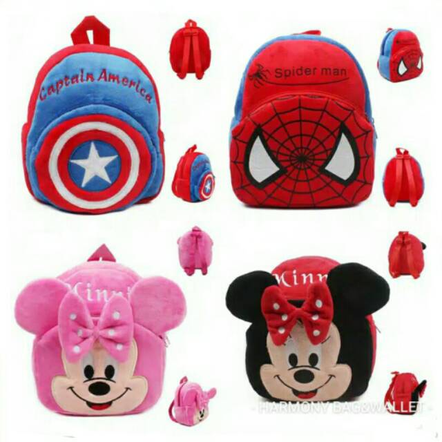 MINI RANSEL IMPOR ANAK/ TAS BELUDRU YELVO PREMIUM/ TAS ANAK 1-3 TAHUN/ TAS ANAK MURAH