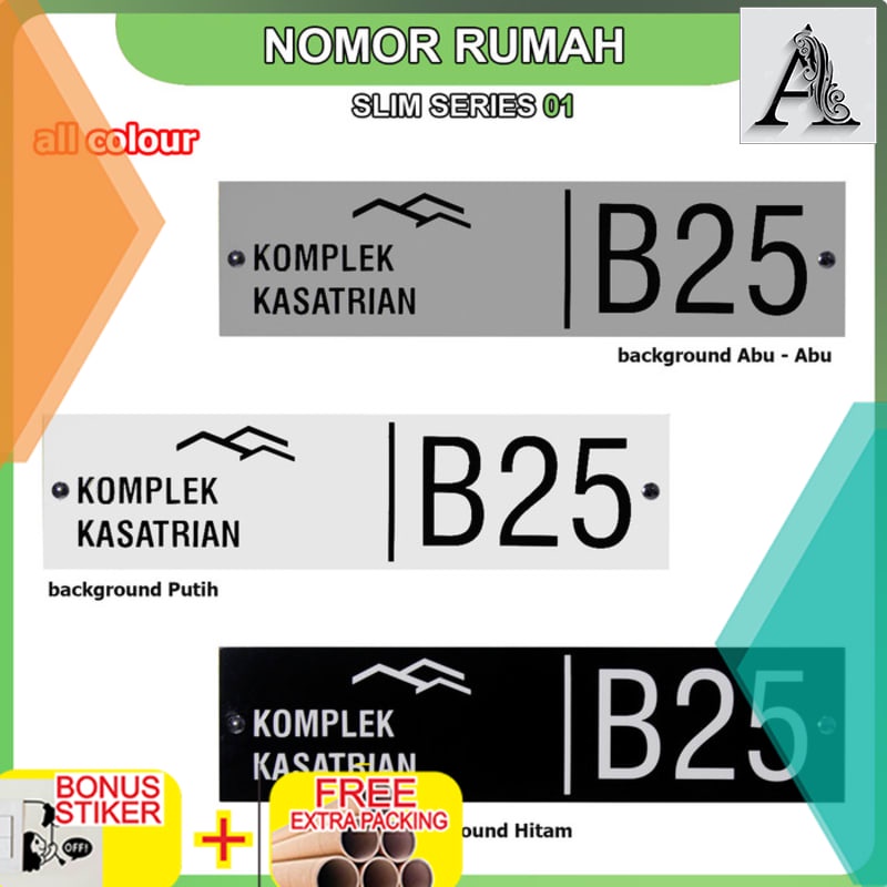 

Terlaris Nomor Rumah Akrilik Slim Series 01 - Hitam