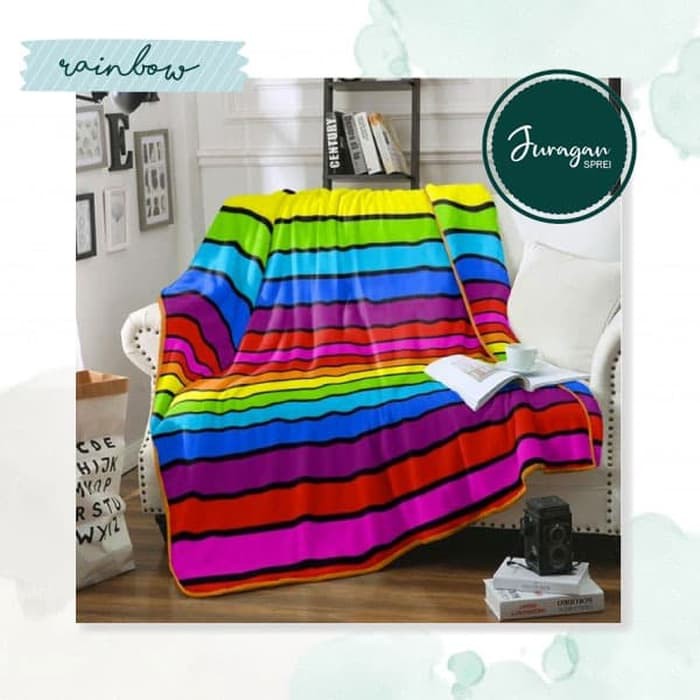SELIMUT KINTAKUN MICRO FLANEL 160X200 RAINBOW - SELIMUT DEWASA