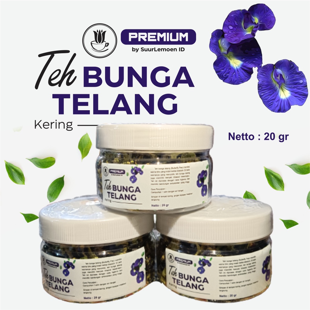 Teh Bunga Telang Kering Butterfly Pea Tea 20 Gram