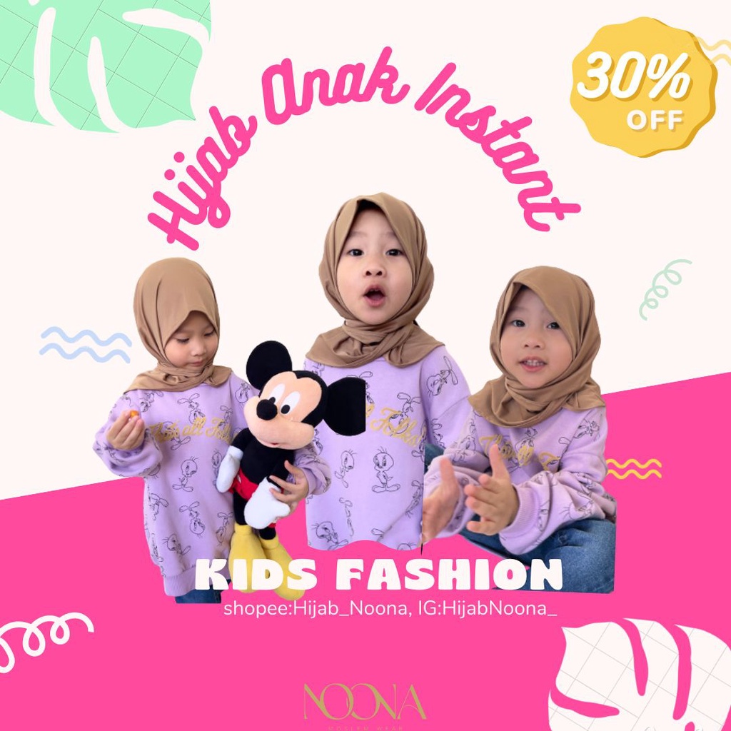 Hijab Segitiga Anak Instan/Hijab Instan/Hijab Segitiga Anak Instan Jersey/Hijab Instan Jersey Korea