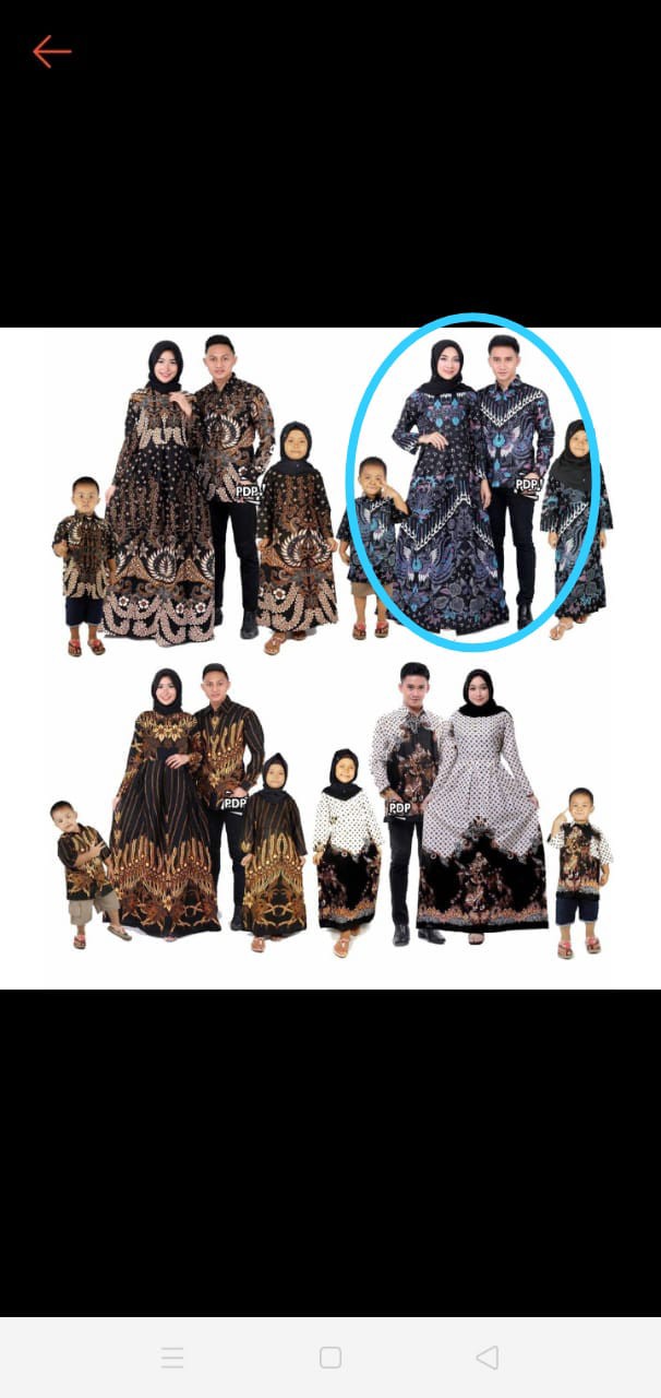 Gamis Batik Garuda Biru | Bunga Biru | Bahan Katun | Batikputramas1 No Kw