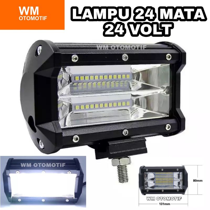 Lampu Tembak Sorot 24 Volt LED Bar CREE 24 Mata 2 Susun Truk Bus Fuso Canter Tronton Truck Bis Hino High Grade Worklight Lightbar Cutoff Motor Mobil Universal