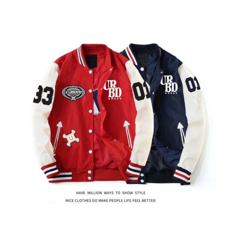 Jaket Varsity Waterproof Baseball Bordir Pria Wanita Terbaru