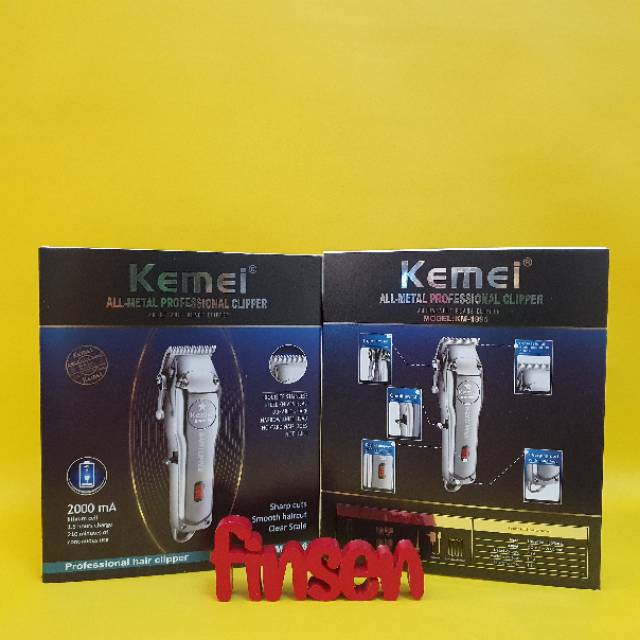 Kemei KM-1996 Hair Clipper - Alat Cukur Rambut Profesional dengan Baterai Lithium 2000mAh, Stainless Steel Blade, dan LED Display