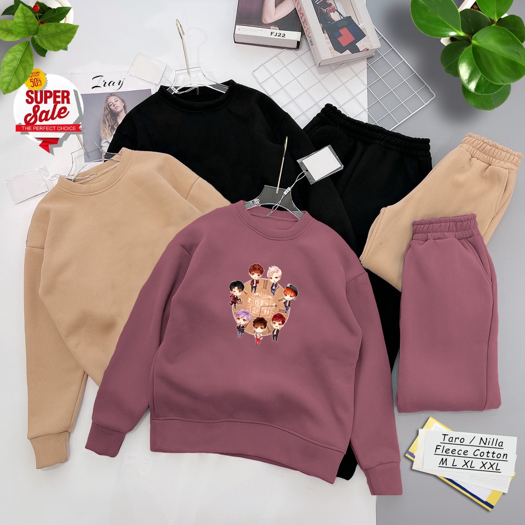 🅳🅵 Sweater BTS Time Korean Style | Sweter Pria &amp; Wanita | Dhea Fashion