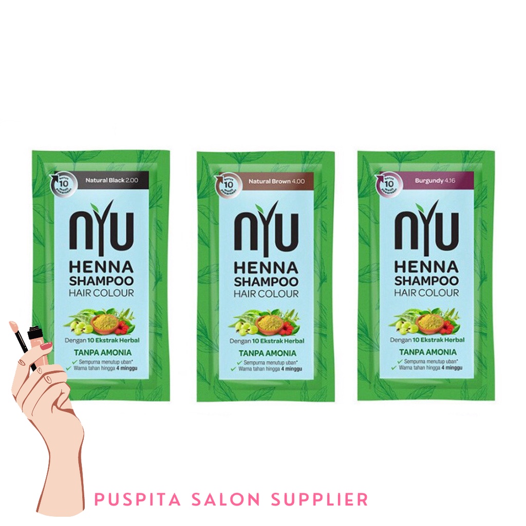 Jual Nyu Henna Shampoo Pewarna Rambut Sachet 20 Ml Shopee Indonesia 