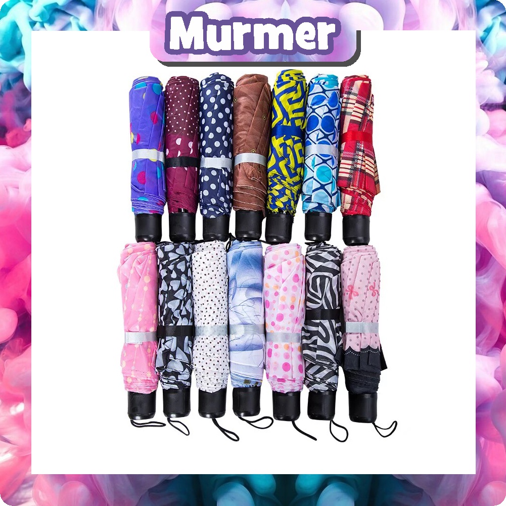 MurmerOfficial R024 Payung Lipat 3 Motif 3D Cantik ANTI UV Hujan Kualitas Bunga Murah Umbrella