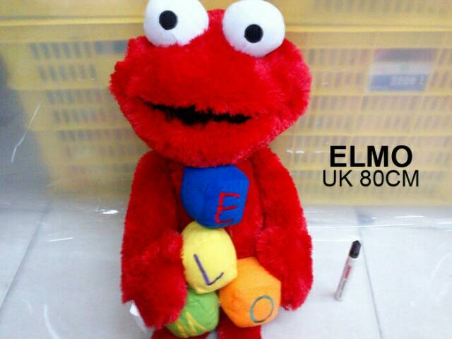 Boneka elmo cokies besar 80cm bahan lembut cookies dadu hadiah anak elmo sesame street