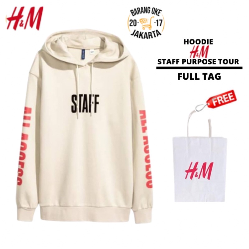 COD 9.9 Hoodie Jaket Pria Wanita HNM Staff Purpose Tour Justin Cream Sweater H&amp;M Cowok Cewek Full Tag