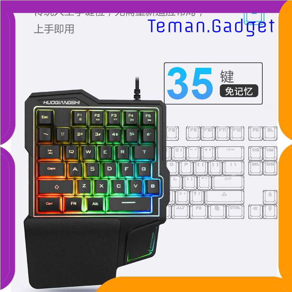 TG-BA HUOQIANGSHI Single Hand Gaming Keyboard RGB 38 Keys - K108