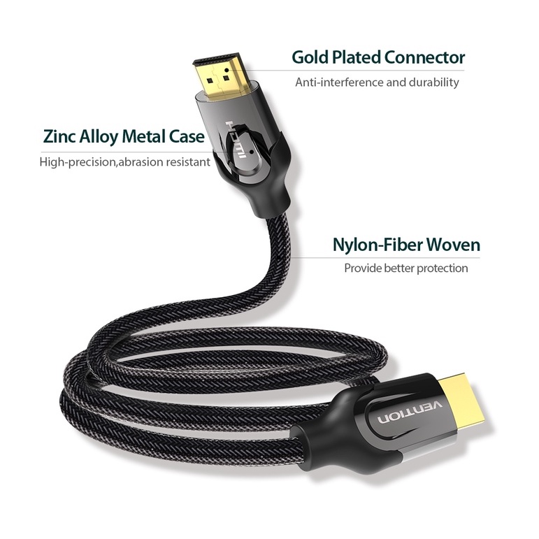 Vention Kabel High Speed Nylon Braided HDMI v2.0 4K VAA-B05 0.75m / 1m / 1.5m / 2m