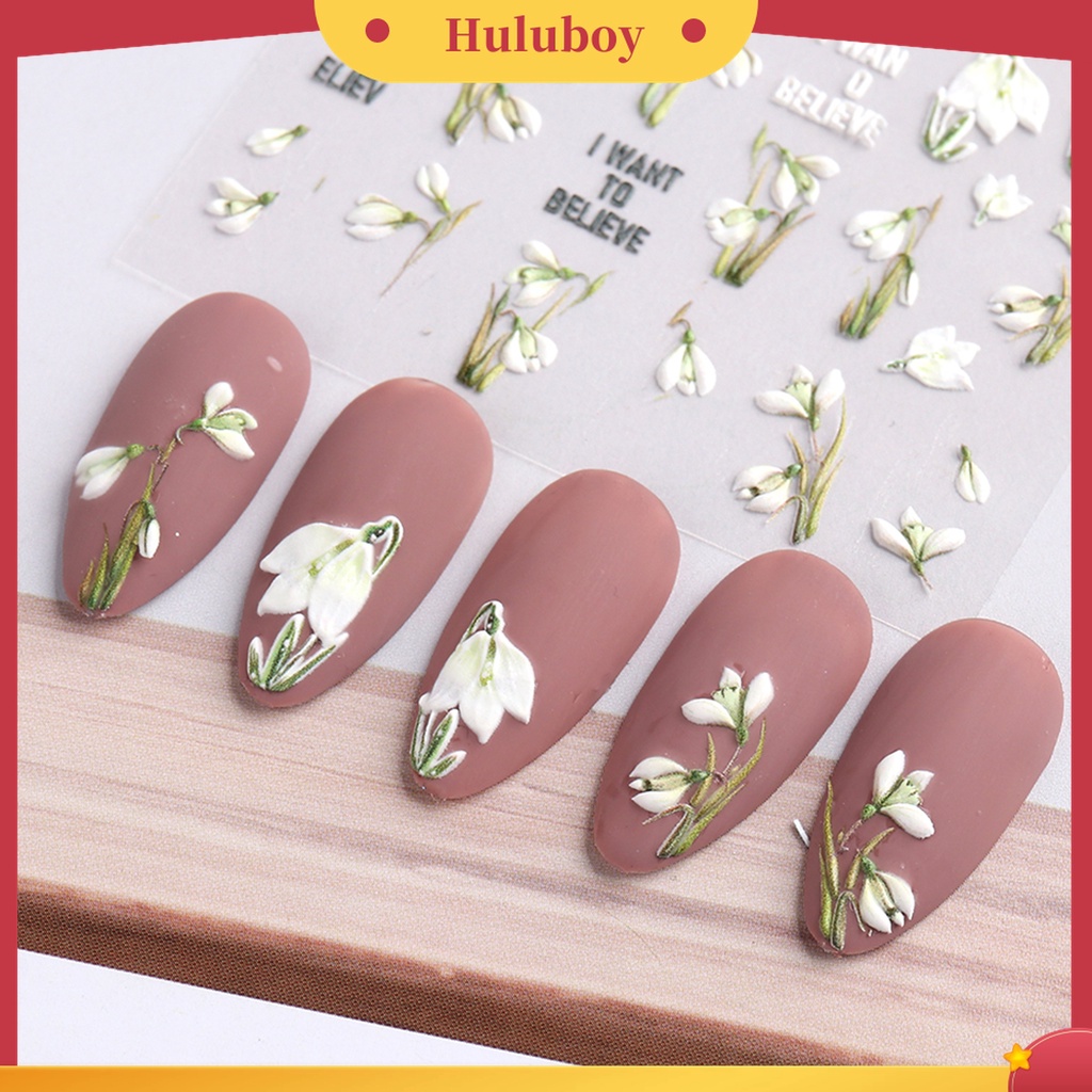 Huluboy Huluboy♡ Stiker Kuku 5D Efek Kertas Tiga Dimensi Desain Tulip Untuk Salon