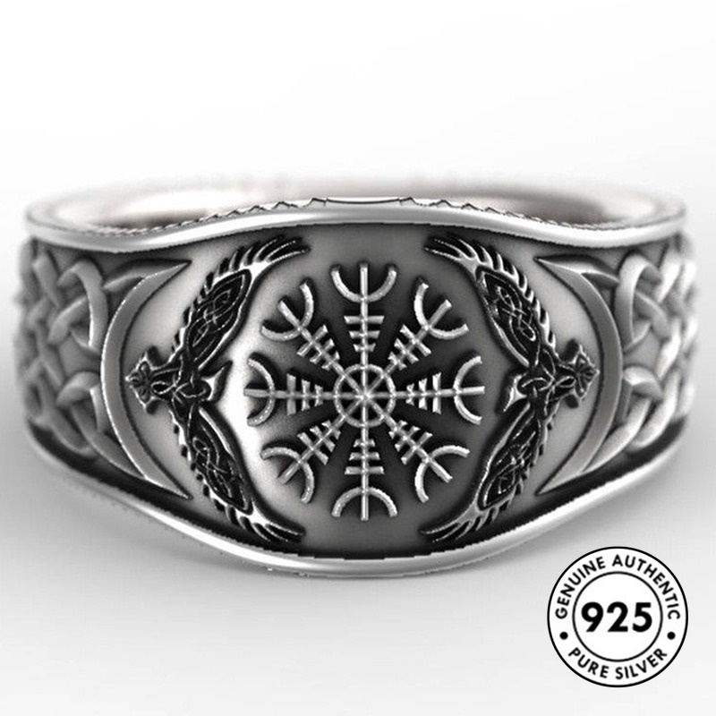 Cincin Lapis Silver S925 Motif Graffiti Gaya Retro Untuk Wanita
