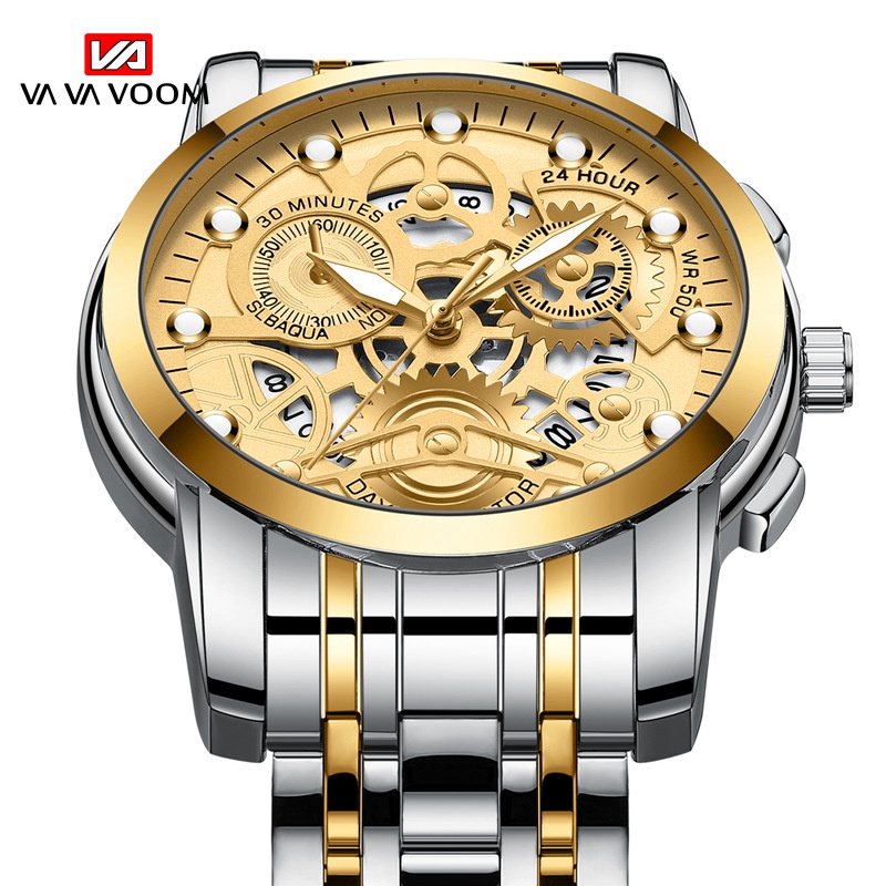 【Garansi 1 Tahun】Jam Tangan Pria Anti Air Aokeyo 4088 Original Luxury Stainless Steel+Free Gift Box+Watch Adjuster