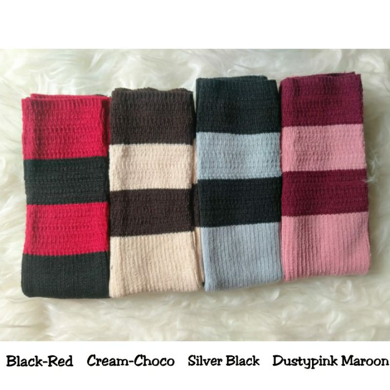 HANDSOCK STRIPE 36CM MANSET RAJUT