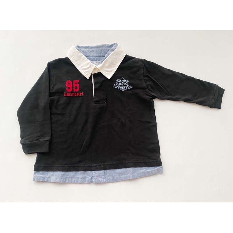 oshkosh b’gosh original kaos lengan panjang berkerah anak laki laki 2 tahun