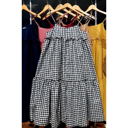 [ALYAFA]ONESET MIDI DRES OVERALL BIROLOUTFIT