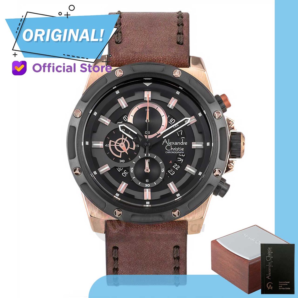 Jam Tangan Pria Analog Alexandre Christie 6506MC AC6506 AC 6506 MC 6506 MCLBRBA Original Garansi Res