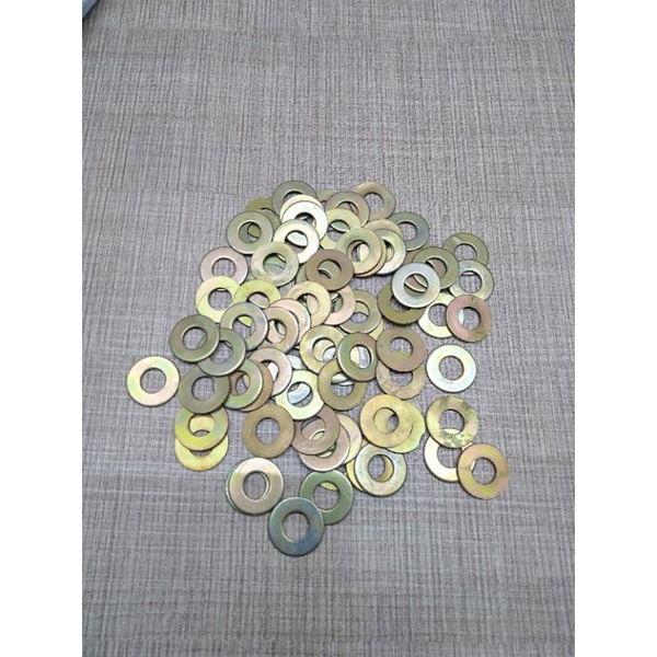 Harga per 10pc - Ring Plat Washer Kuning M8 8x18mm Ring Baut Kunci 12