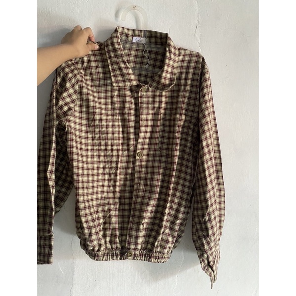 Outer Kemeja Kotak Kotak Kimka Hijab