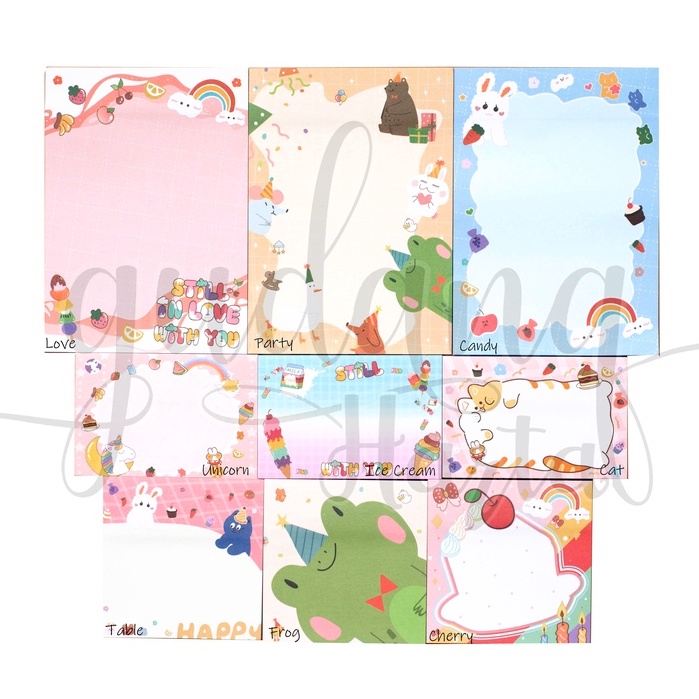 Sticky Notes Simple Cute Notes Motif Animal And Cake DIY Scrapbook GH 301458