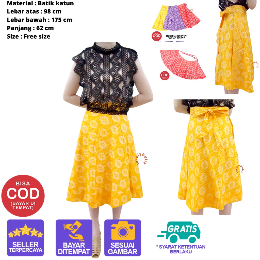 Lovelybutik Rok Batik Wanita Modern Wind4 Rok Batik Lilit Ikat Rok Midi Skirt Wanita Korea