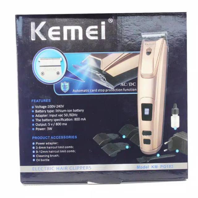 KEMEI KM PG-103 CLIPPER ALAT CUKUR RAMBUT CHARGER MESIN CUKUR