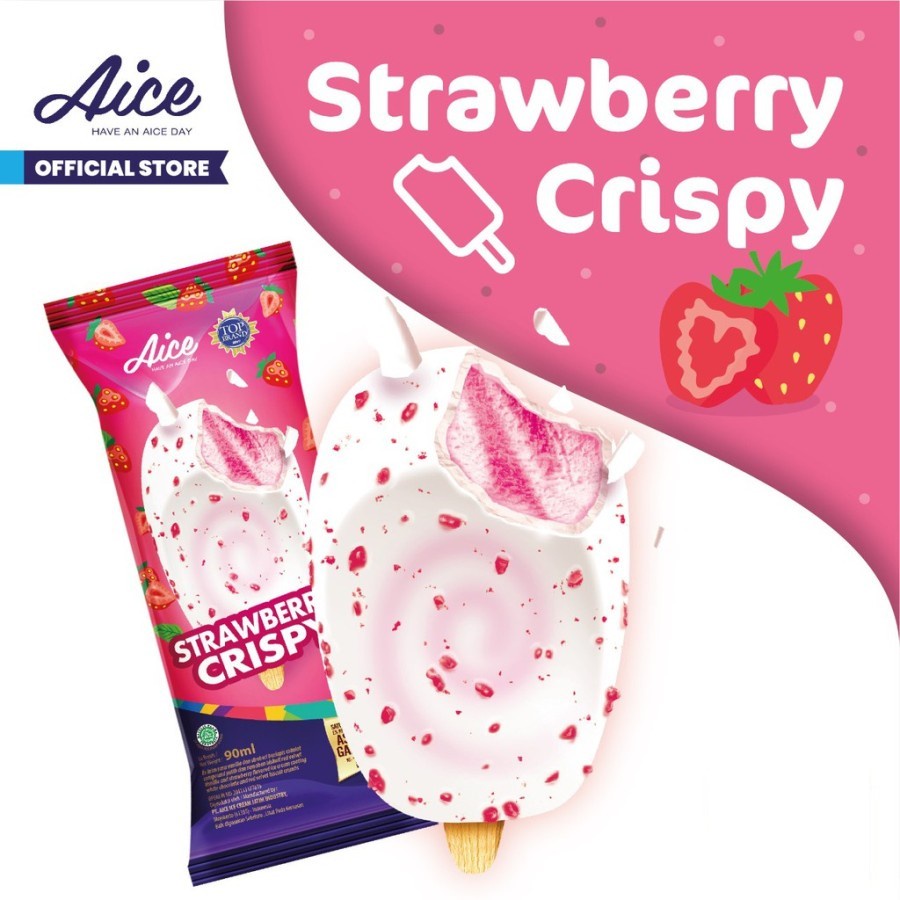 

Aice Ice Cream Strawberry Crispy (1 karton = 40 Pcs)