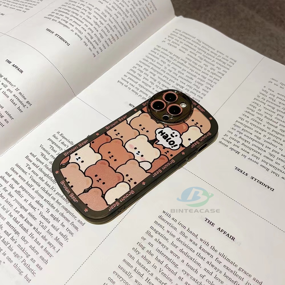 Case Bahan TPU Motif Kartun Kepala Beruang Untuk OPPO A57 2022 A15 A16 A16K A54 A53 A12 A5S A7 A3S A31 A52 A83 A92 A94 A37 F9 A1K 5F F1S