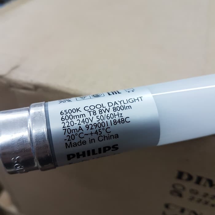 LAMPU NEON TL T8 ECOFIT LED PHILIPS 8W 8WATT 60CM (LAMPU SAJA)